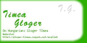 timea gloger business card